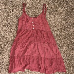 Women burgundy summer dress - size large